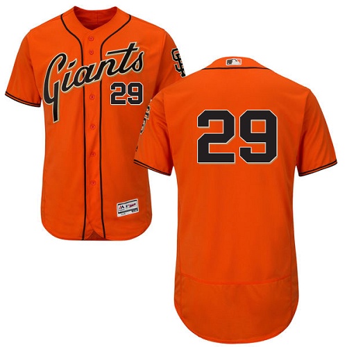 Giants #29 Jeff Samardzija Orange Flexbase Authentic Collection Stitched MLB Jersey